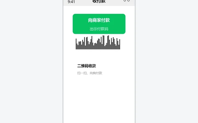 微信收付款界面示意图